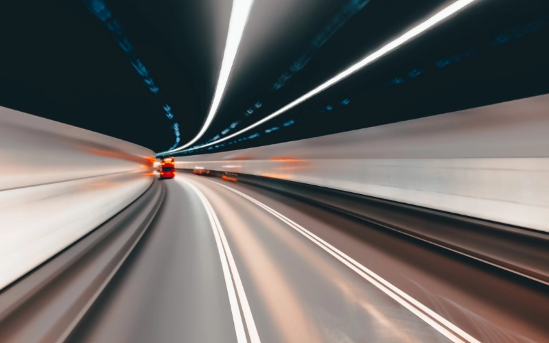 Conduzir com segurança num túnel