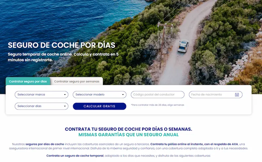 Contratar un seguro por días