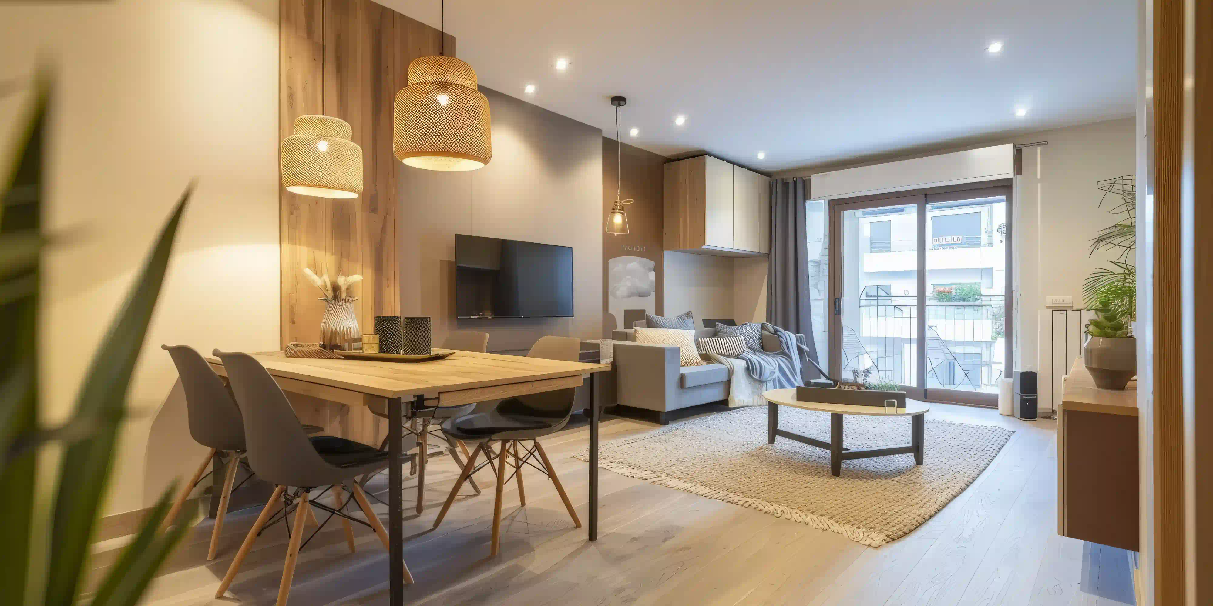 Salón moderno de un apartamento en alquiler